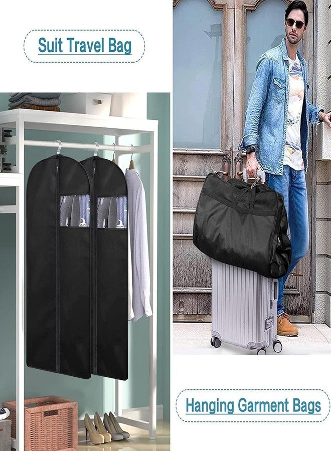 DOTUHAO Garment Bag, 24'' x 55'' Suit Bag, 4 Packs, Dress Bags for Gowns, Garment Bags for Travel, Travel Garment Bag, Garment Bags for Hanging Clothes, Washable Suit Cover for Suits, Coats (Black) - Image 4